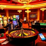 Experience the excitement of Tool xổ số siêu tốc at a luxurious casino scene filled with vibrant roulette and lottery action.