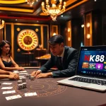 Experience thrilling blackjack action with high stakes at https://nk88s.net/ casino, showcasing polished cards and vibrant poker chips.