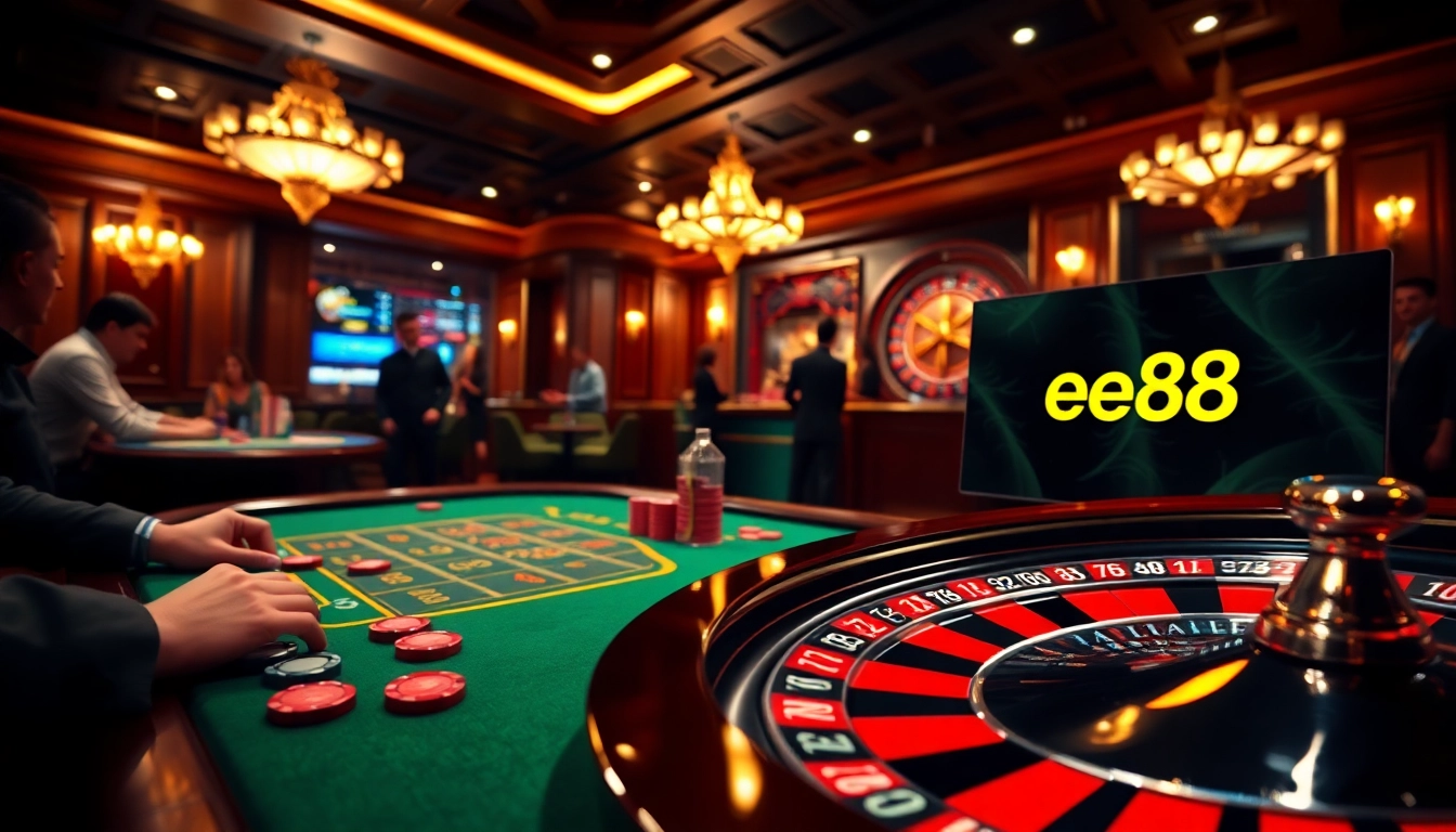 Engaging in đăng nhập ee88 on an exciting poker night at a luxurious casino.