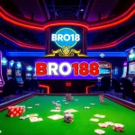Experience the excitement of BRO138: Promo akhir tahun Toto Slot Terbaru Murah Hanya 10.000 in a vibrant casino setting with slot machines and casino elements.